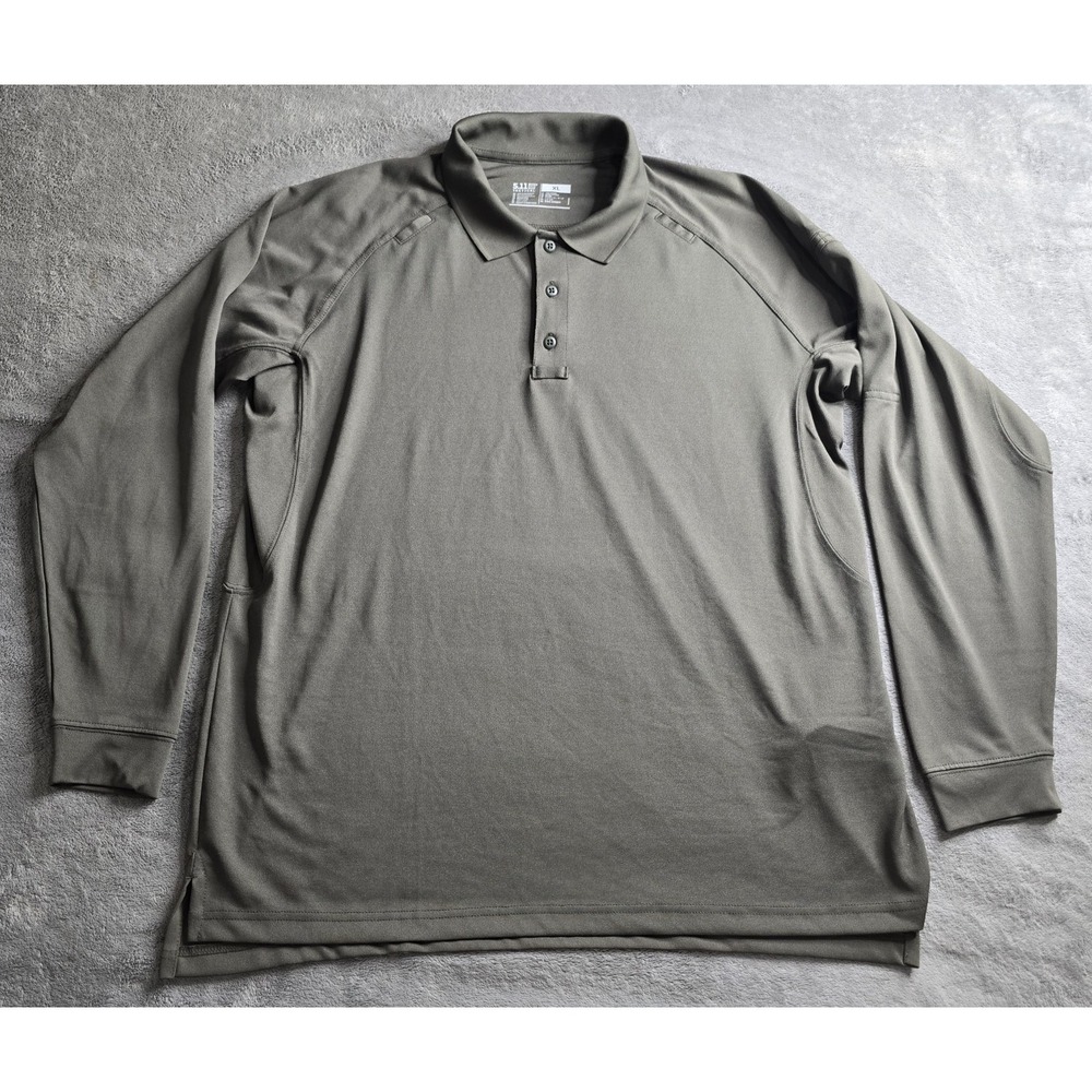 5.11 Tactical Shirt Mens XL Green Long Sleeve Performance Polo Hunting Outdoors
